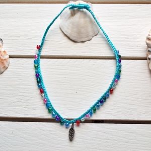 Boho Beaded Feather Anklet